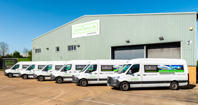 Wallwork Vans outside Wallwork Cambridge Lined Up
